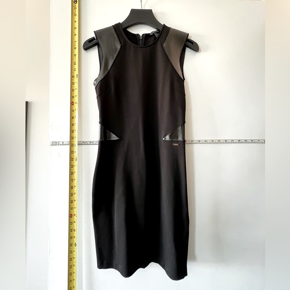 Armani Exchange black dress pu leather